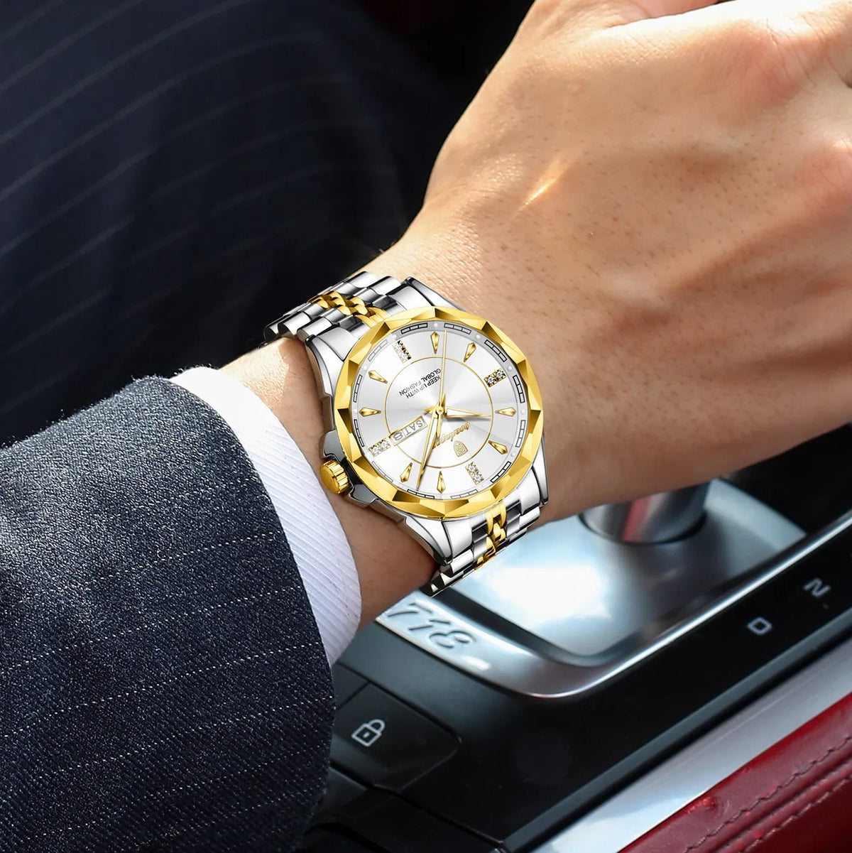 Poedagar 674 Luxury Men Quartz Watches Business Stainless Steel Strap Wristwatch 30M Waterproof Luminous Calendar Watch for Men