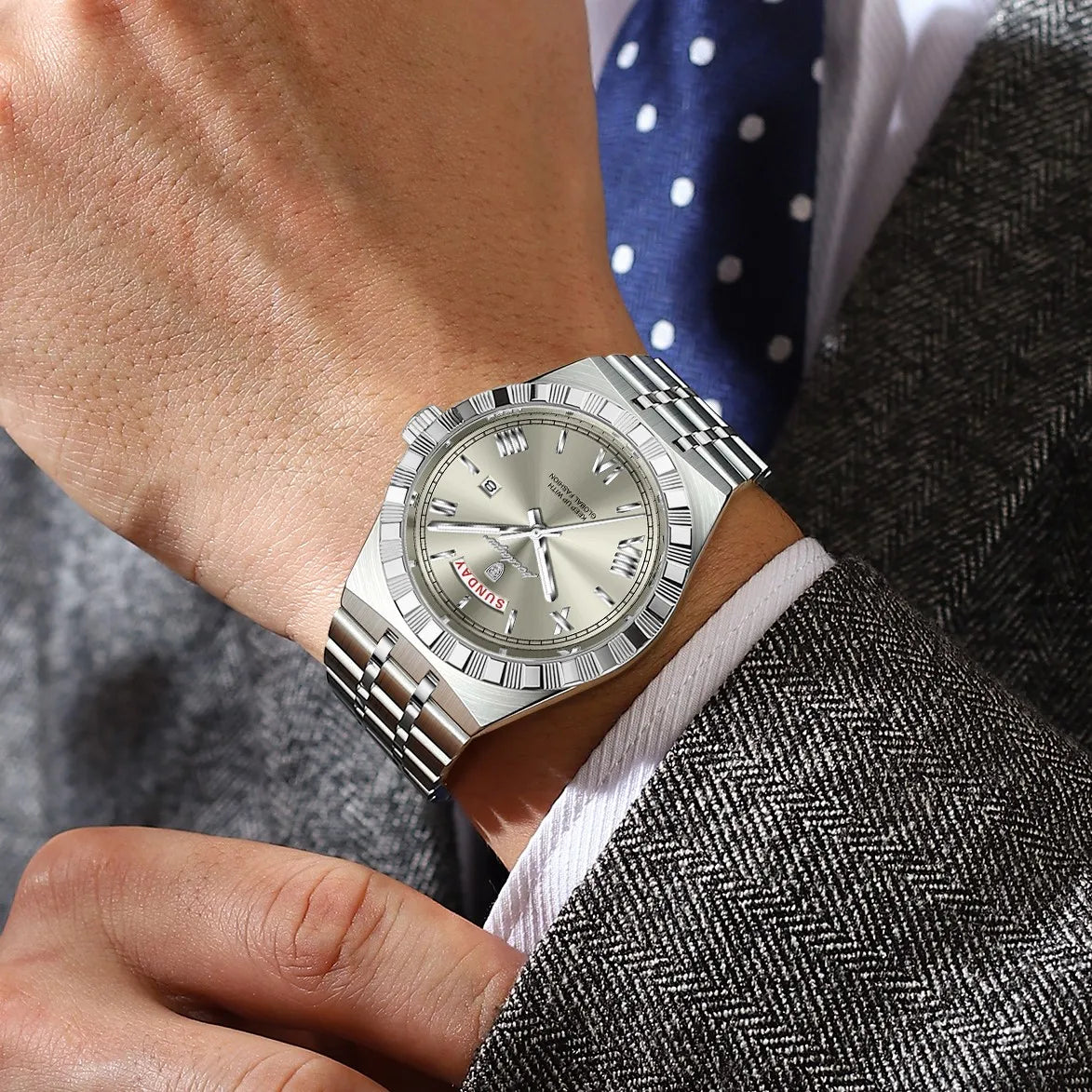 Poedagar 675 Watch for Men Luxury Waterproof Luminous Quartz Watch Business Reloj Hombre Stainless Steel Wristwatch for Men