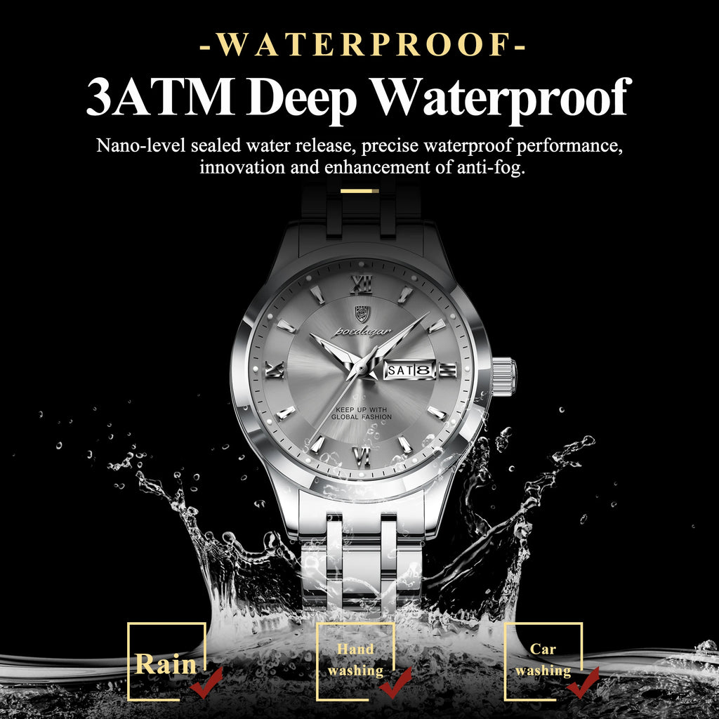 Poedagar 503 Luxury Watch for Woman Date Function Display Waterproof Stainless Steel Quartz Ladies Watch
