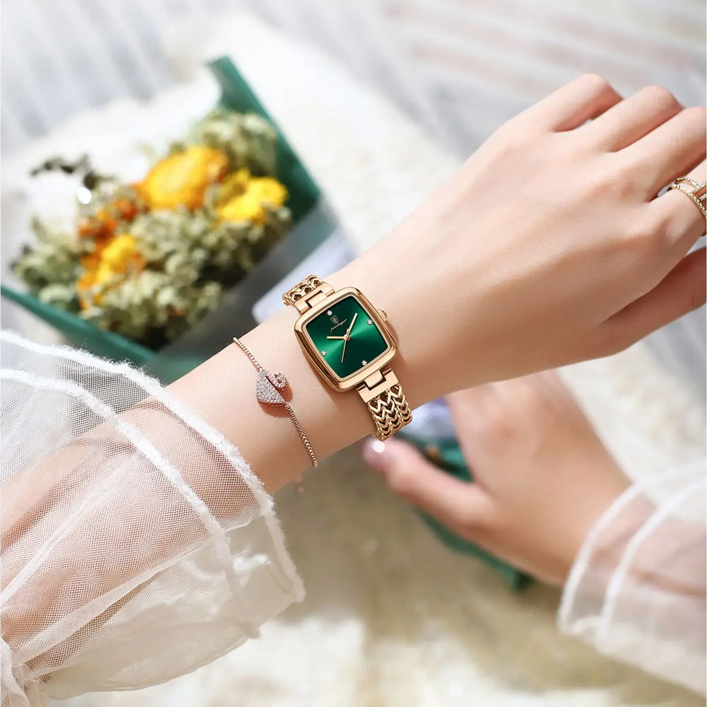 Poedagar Luxury Diamond Rose Gold Ladies Watch Wrist Waterproof Elegant Female Dress Stainless Steel Quartz Watches