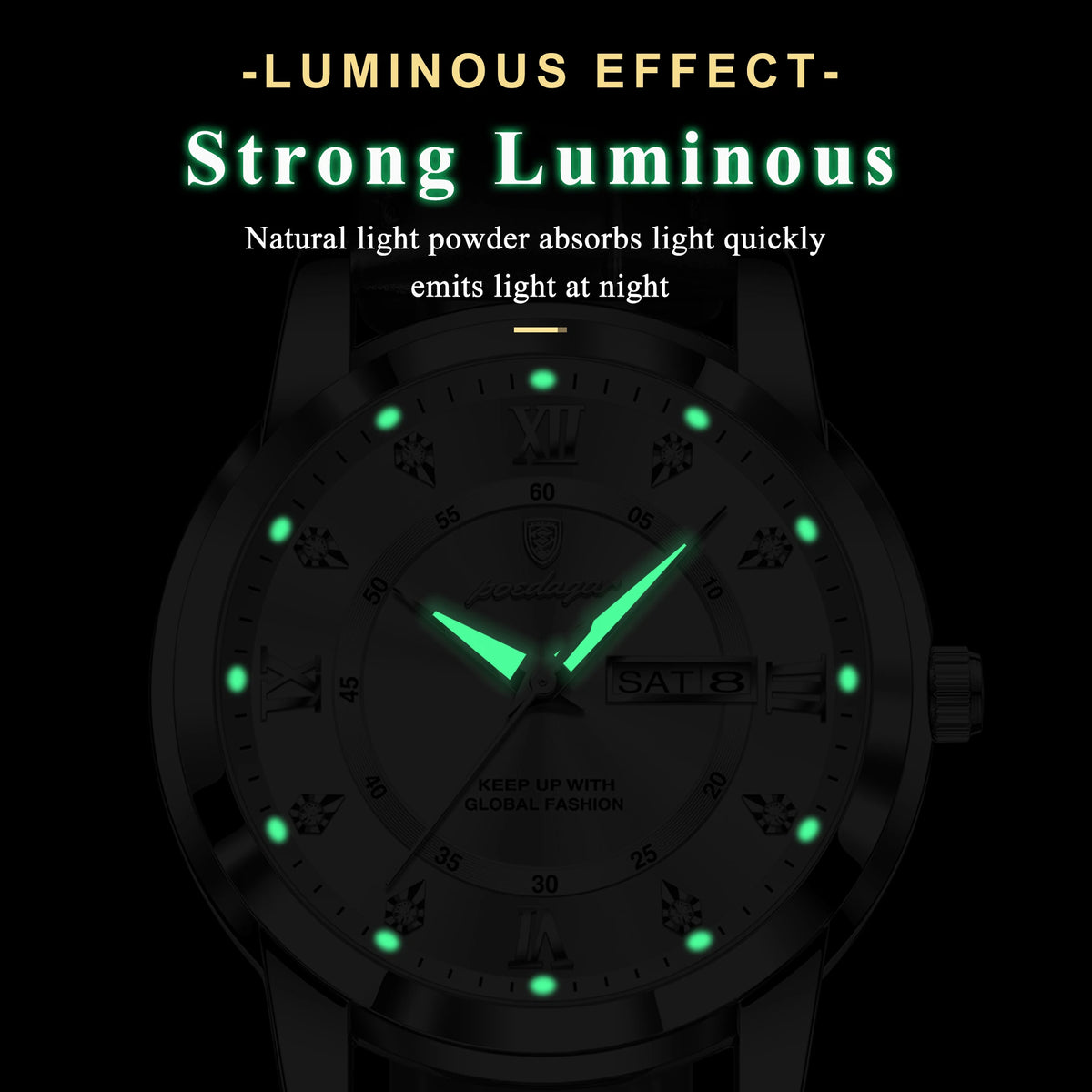 Poedagar 936 Luxury Men's Watch High Quality Leather Strap Montre Homme Wrist Watch Waterproof Luminous Quartz Watches for Men