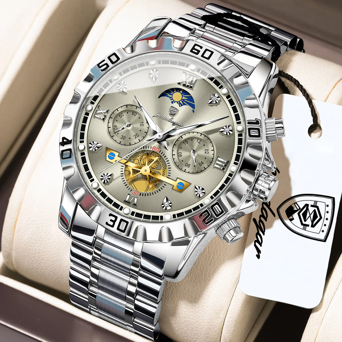 Poedagar 634 Men's Watch Luxury High Quality Stainless Steel Quartz Watch Waterproof Luminous Business Reloj Wristwatch for Men