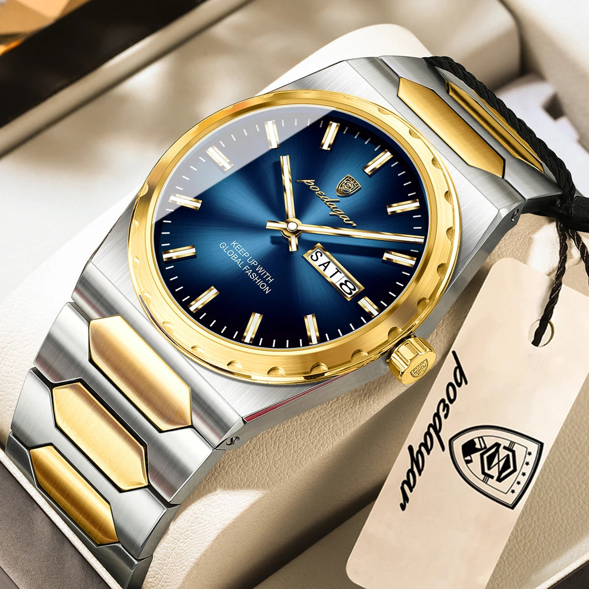 Poedagar 847 Men's Watch Luxury Waterproof Luminous Quartz Watches Date Stainless Steel Strap Wristwatch for Men Reloj in Stock