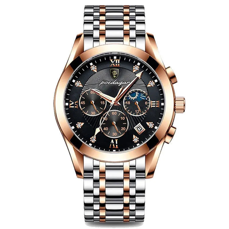 Poedagar High Quality Wholesale Men Watch Waterproof Date Luminous Quartz Watches Stainless Steel Watch for Men