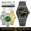 Poedagar 872 Luxury Men's Watch Business Week Date Waterproof Luminous Quartz Montre Stainless Steel Casual Wristwatch for Men