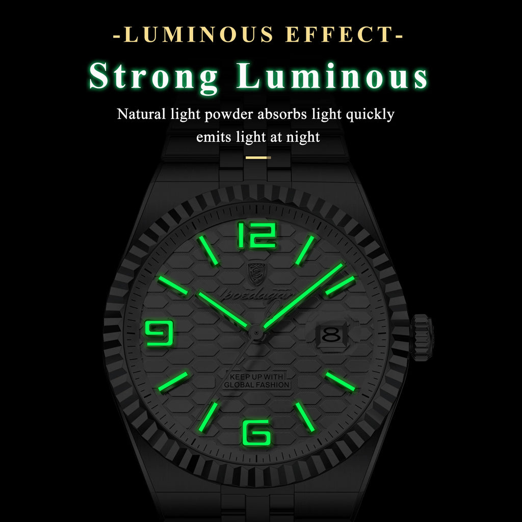 Poedagar 839 Luxury Men Watch Business Honeycomb Dial Luminous Date Waterproof Quartz Wristwatch Factory Direct Relojes Hombre