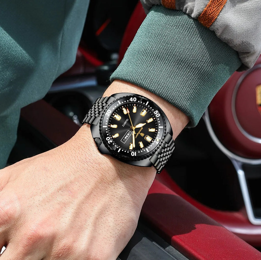Poedagar 682 Luxury Men Watch Rotating Bezel Date Day Stainless Steel Quartz Wristwatch Business Sport Waterproof in Stock Reloj