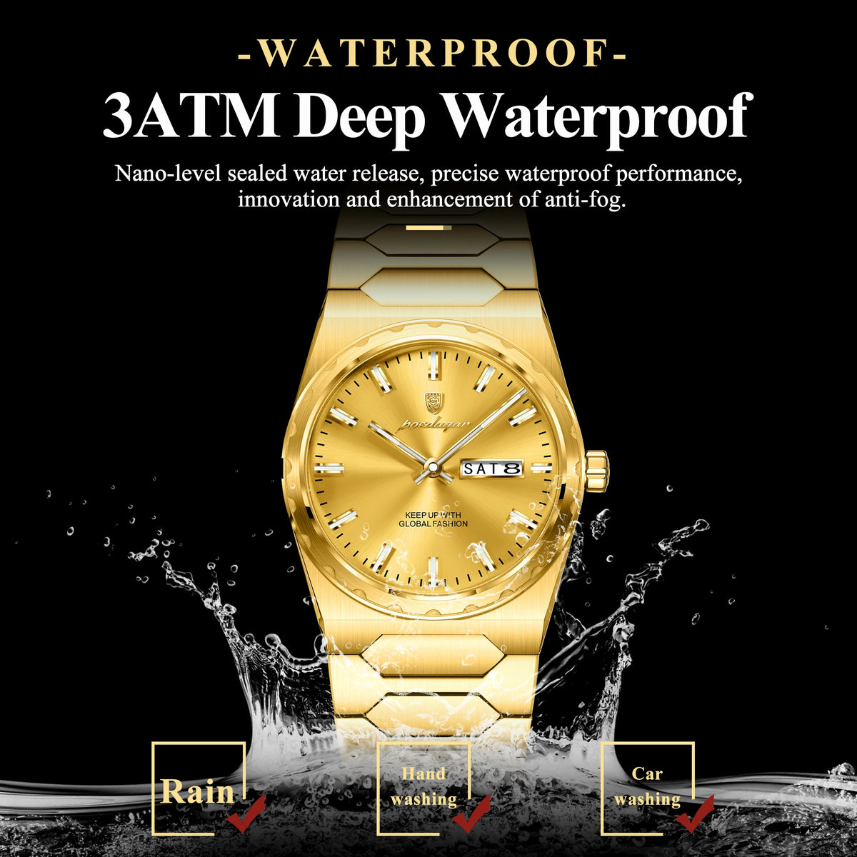 Poedagar 847 Men's Watch Luxury Stainless Steel Quartz Wristwatch DateWaterproof Luminous Watch for Men Montre Homme in Stock