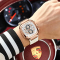 Poedagar 849 Mens Casual Sports Watch Square Chronograph Quartz Wristwatch Silicone Strap Luminous Factory Direct Montre Relojes