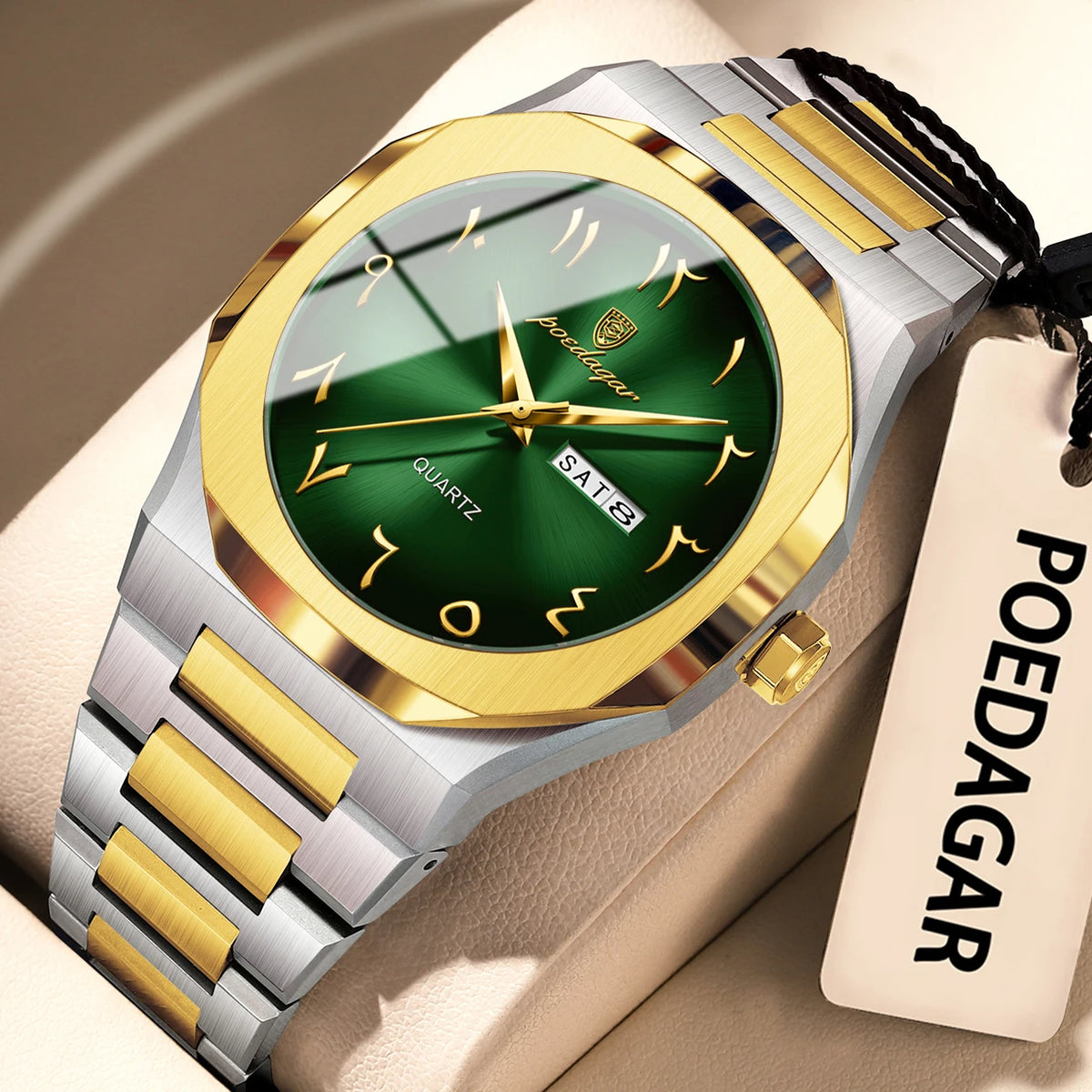 Poedagar 830 Men's Watch Luxury Arabic Dial Waterproof Stainless Steel Wholesale Business Quartz Watches for Men Ready to Ship