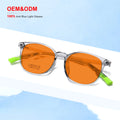 Square TR90 Eyeglasses with Orange Anti-Blue Light Lenses