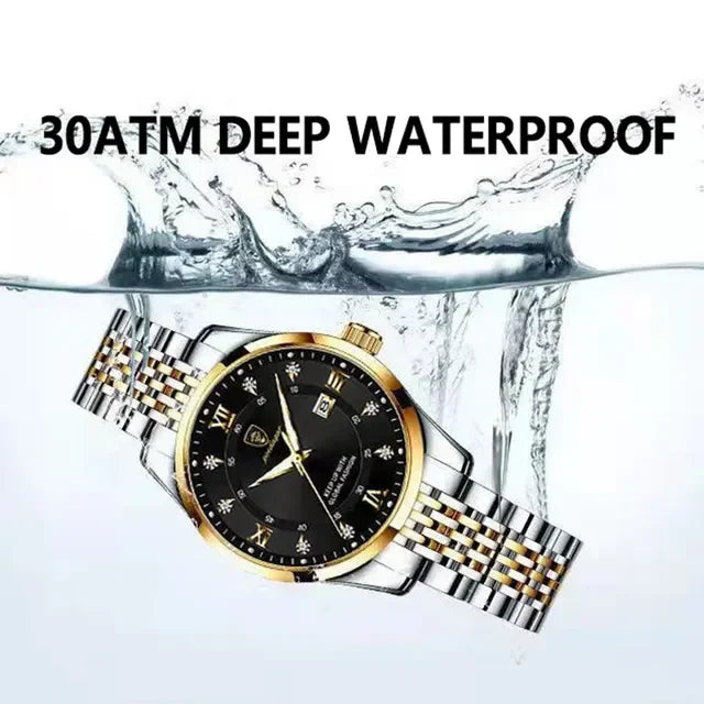 Poedagar Watch for Womens FashionLuxury Stainless Steel Watches Diamond Luminous Quartz Ladies Wristwatch Waterproof Calendar