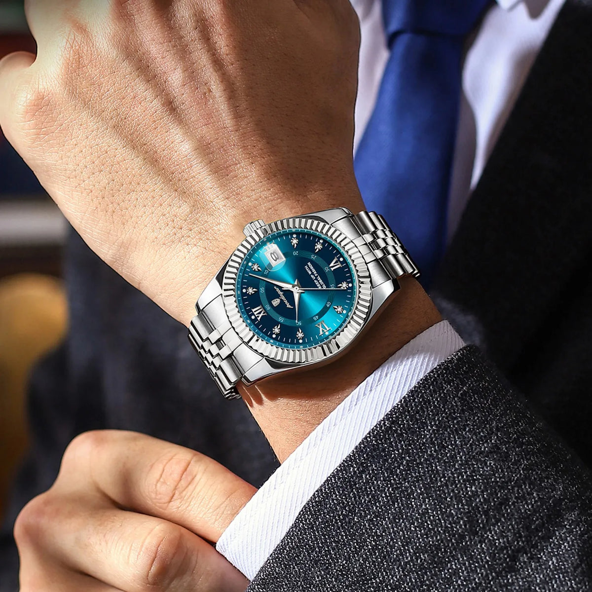 Poedagar 910 Luxury Men's Watches Business Reloj Hombre Waterproof Luminous Date Stainless Steel Quartz Watch for Men Herrenuhr