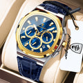 Poedagar 834 Men's Quartz Watch Waterproof Luminous Leather Strap Chronograph Ready to Ship Business Wristwatch Wholesale