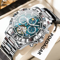Poedagar 1423 Luxury Men's Mechanical Watch Hollow Tourbillon Stainless Steel Automatic Wristwatch Waterproof Luminous Montre