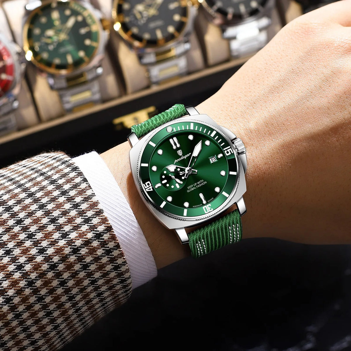 Poedagar 873 Luxury Mens Watch Daily Wear Rotating Bezel Quartz Wristwatch Waterproof Luminous Reloj Hombre Quartz Watch for Men