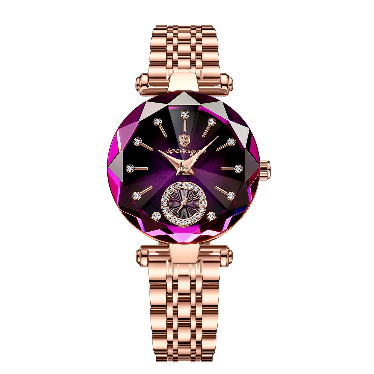Poedagar Watch for Womens Luxury Diamond Quartz Watches Rose Gold Stainless Steel Ladies Wristwatch Waterproof Watch Women Clock