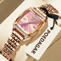 Poedagar 795 Womens Watch Luxury Diamond Waterproof Ladies Wristwatches Luminous Stainless Steel Bracelet Quartz Watch for Women