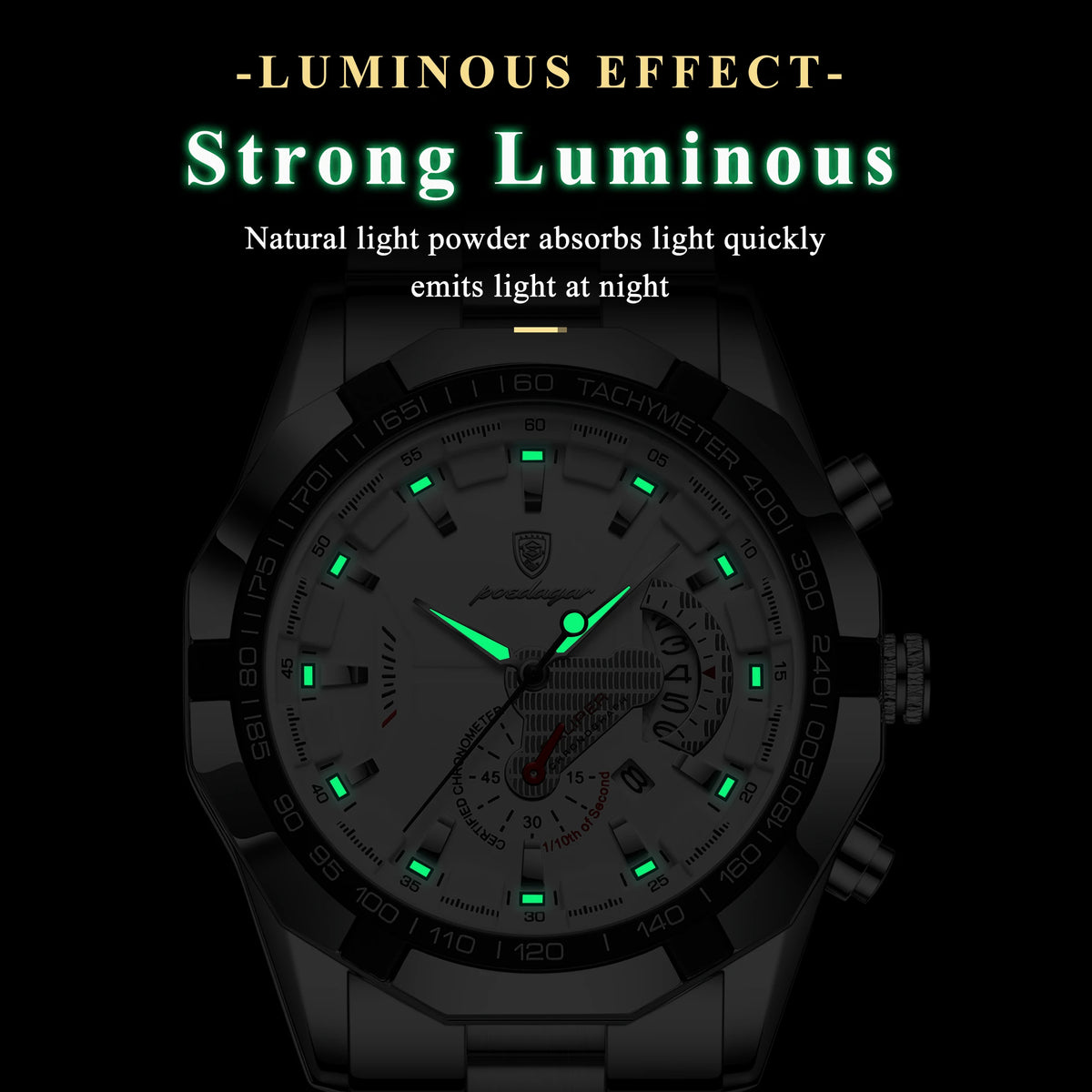 Poedagar Top Brand Fashion Sport Watches for Men Luxury Stainless Steel Men Watch Waterproof Date Quartz Watches