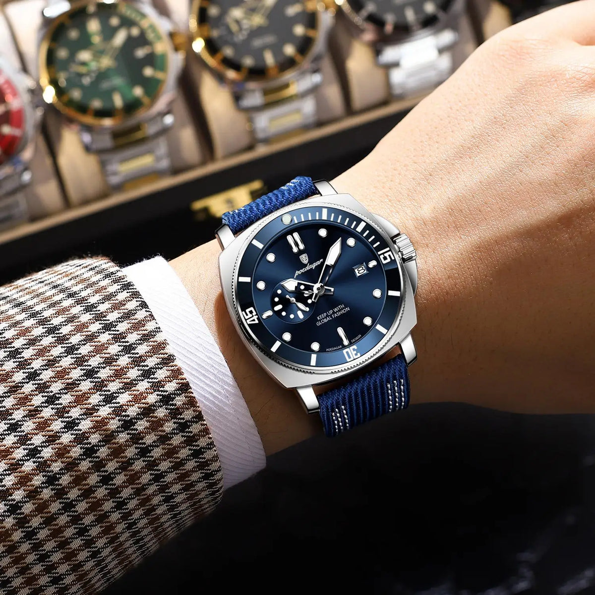 Poedagar Factory Wholesale Luxury Leather Men Wristwatch Waterproof Luminous Quartz Watch for Men