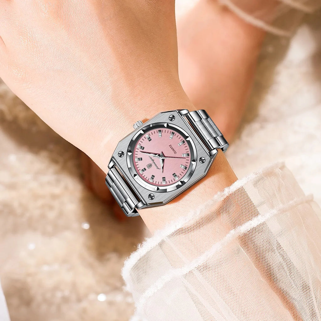 Poedagar 788 Luxury Women's Watch Elegant Waterproof Luminous Exquisite Dress Wristwatch Stainless Steel Quartz Watch for Men