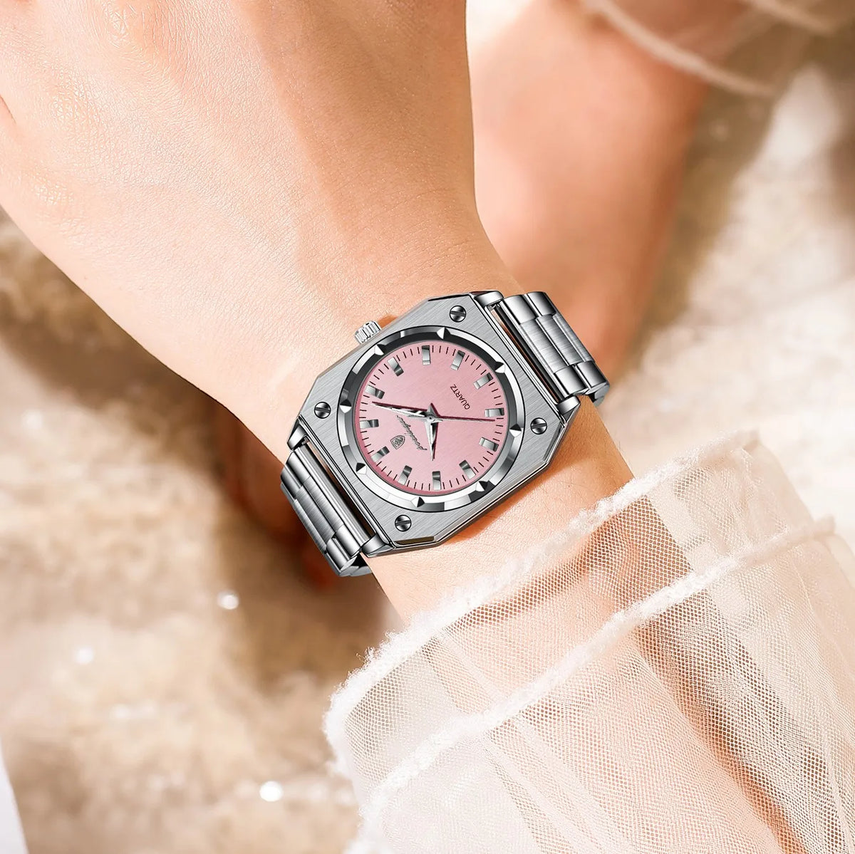 Poedagar 788 Luxury Women's Watch Elegant Waterproof Luminous Exquisite Dress Wristwatch Stainless Steel Quartz Watch for Men