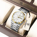 Poedagar 821 Luxury Men Watch Grid Dial Date Day Quartz Watches Stainless Steel Reloj Hombre Waterproof Luminous Watch for Men