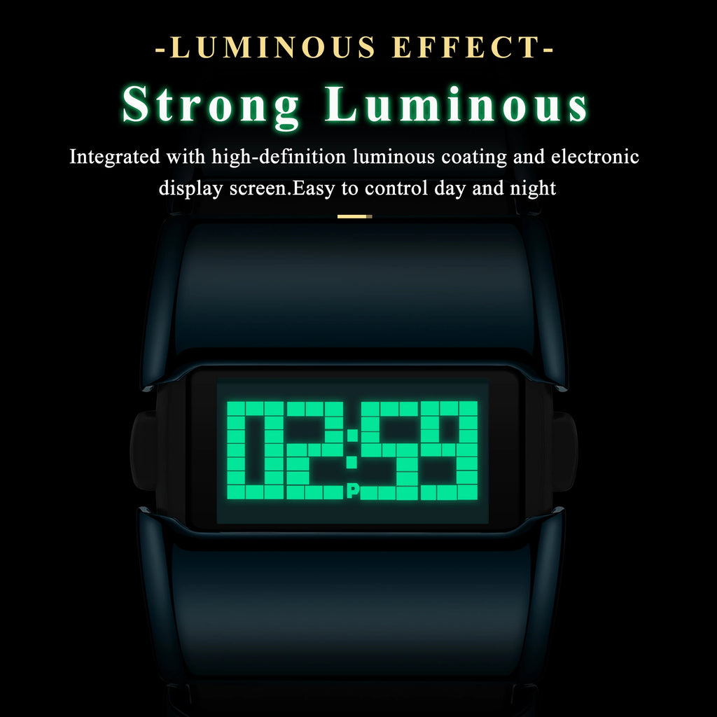 Poedagar E126 Creative LED Digital Watch Men Stainless Steel Strap Fashion Waterproof Electronic Wristwatch Wholesale