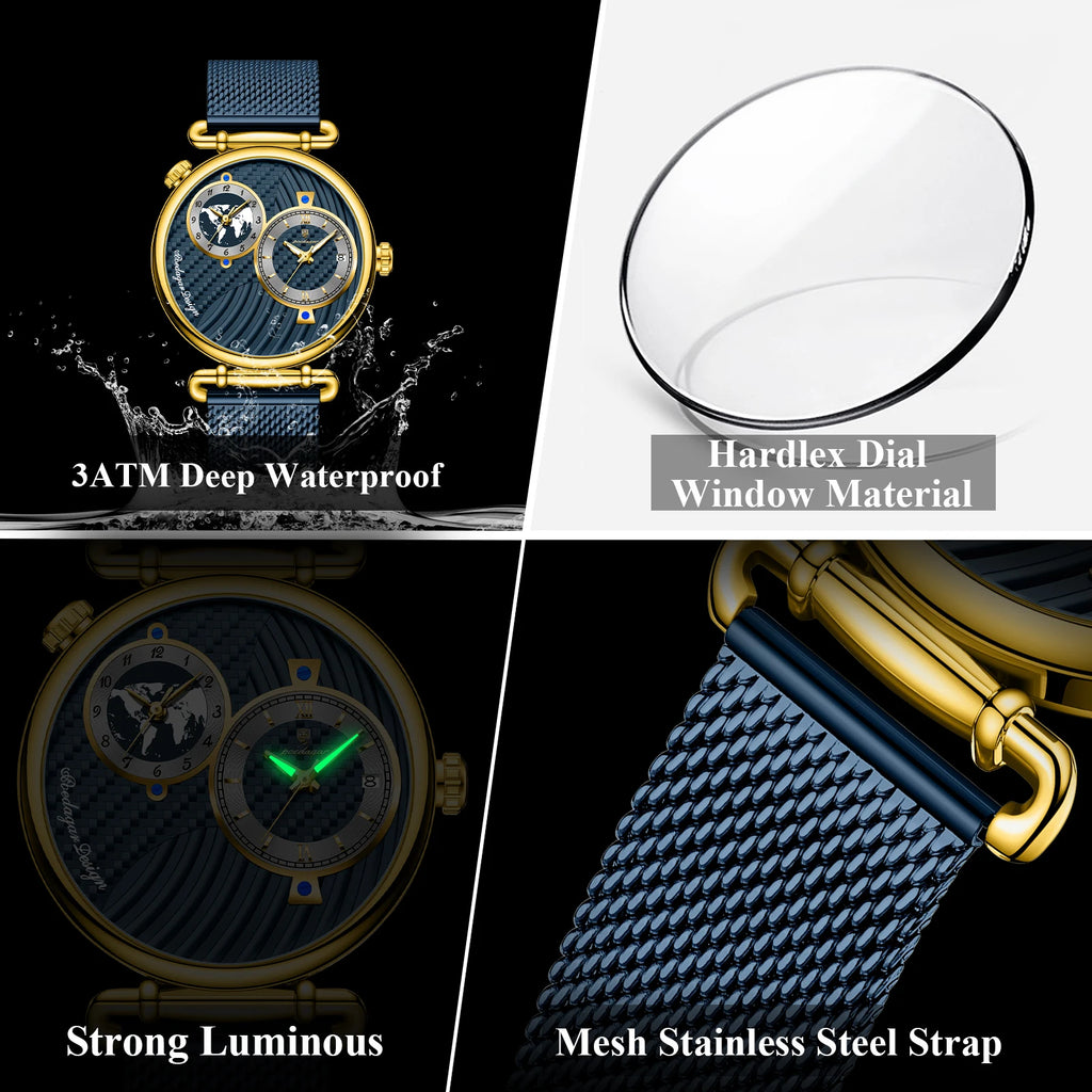 Poedagar 848 Men's Quartz Watch Mesh Stainless Steel Strap Luminous Herrenuhr Waterproof Wristwatch for Men Factory Wholesale