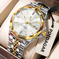 Poedagar 674 Luxury Men Quartz Watches Business Stainless Steel Strap Wristwatch 30M Waterproof Luminous Calendar Watch for Men