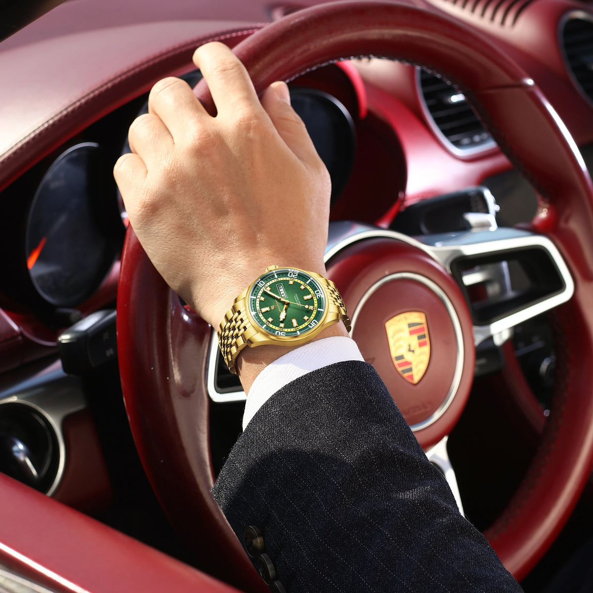 Poedagar 609 Men's Watches Luxury Fashion Wristwatch Reloj Waterproof Luminous Stainless Steel Date Day Quartz Watch for Men