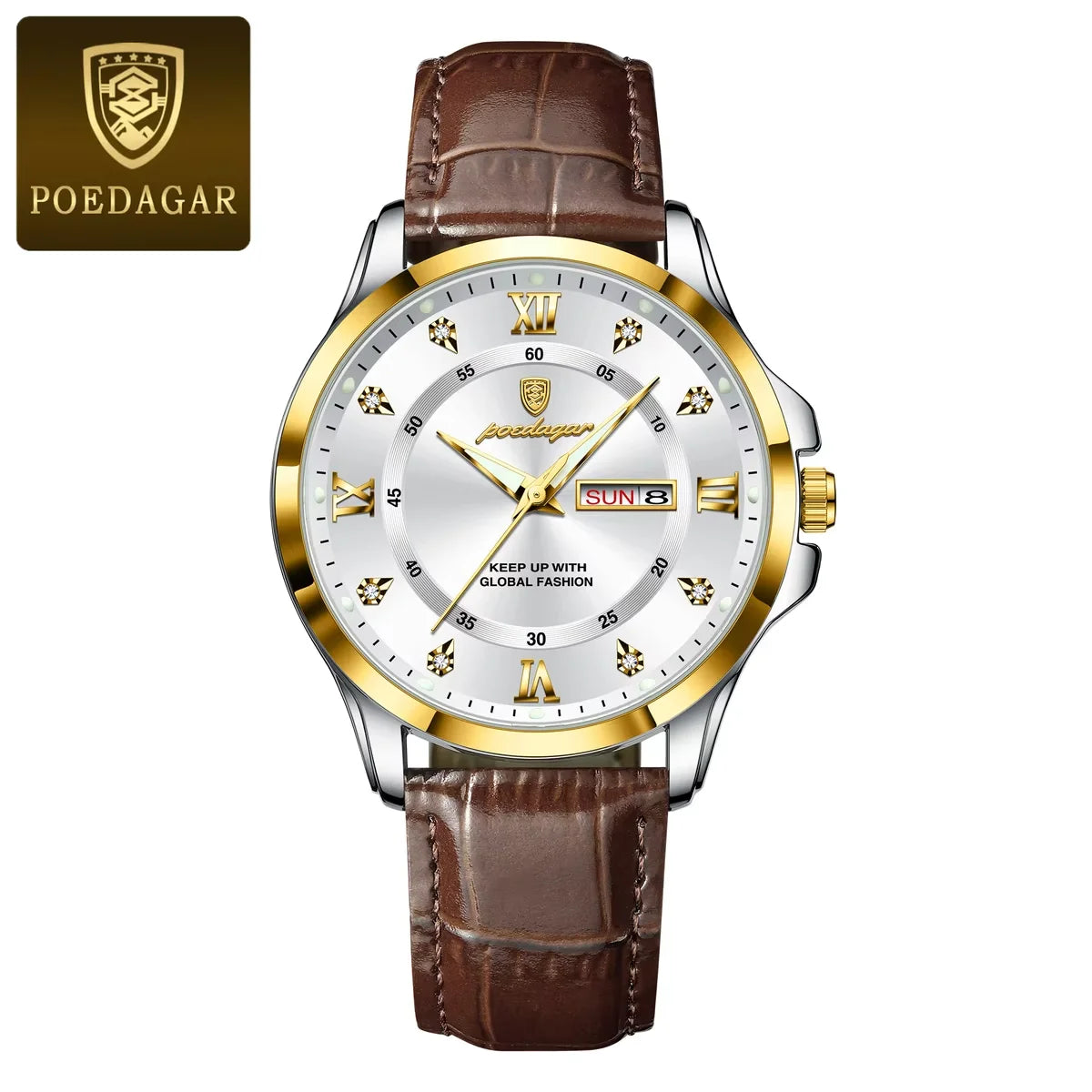 Poedagar 855 New Arrivals Waterproof Mens Watch Waterproof Luminous Quartz Watches Luxury Leather Watch for Men