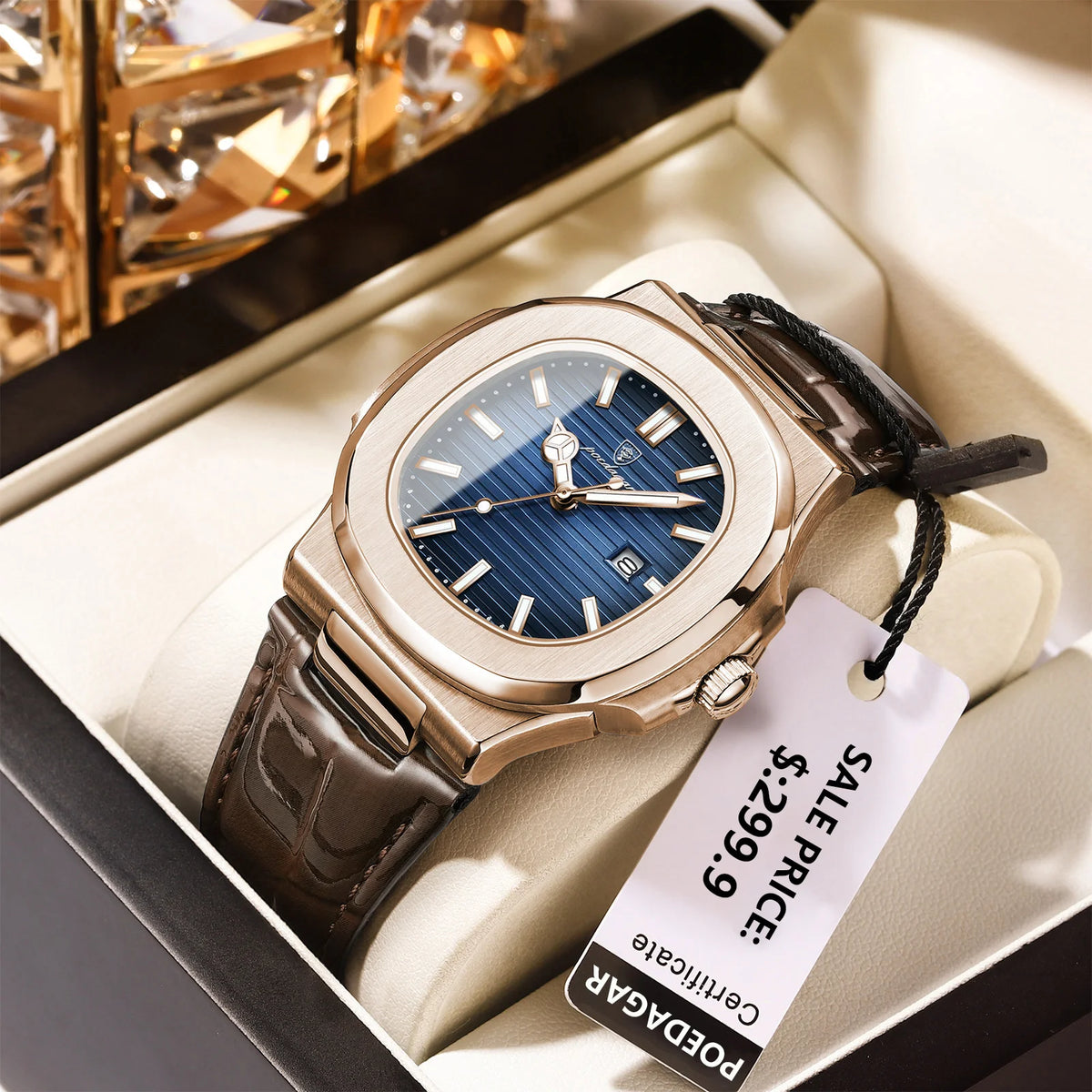 Poedagar New Fashion Sport Montre Homme Luxury Leather Waterproof Mens Watches Luminous Date Quartz Watches for Men
