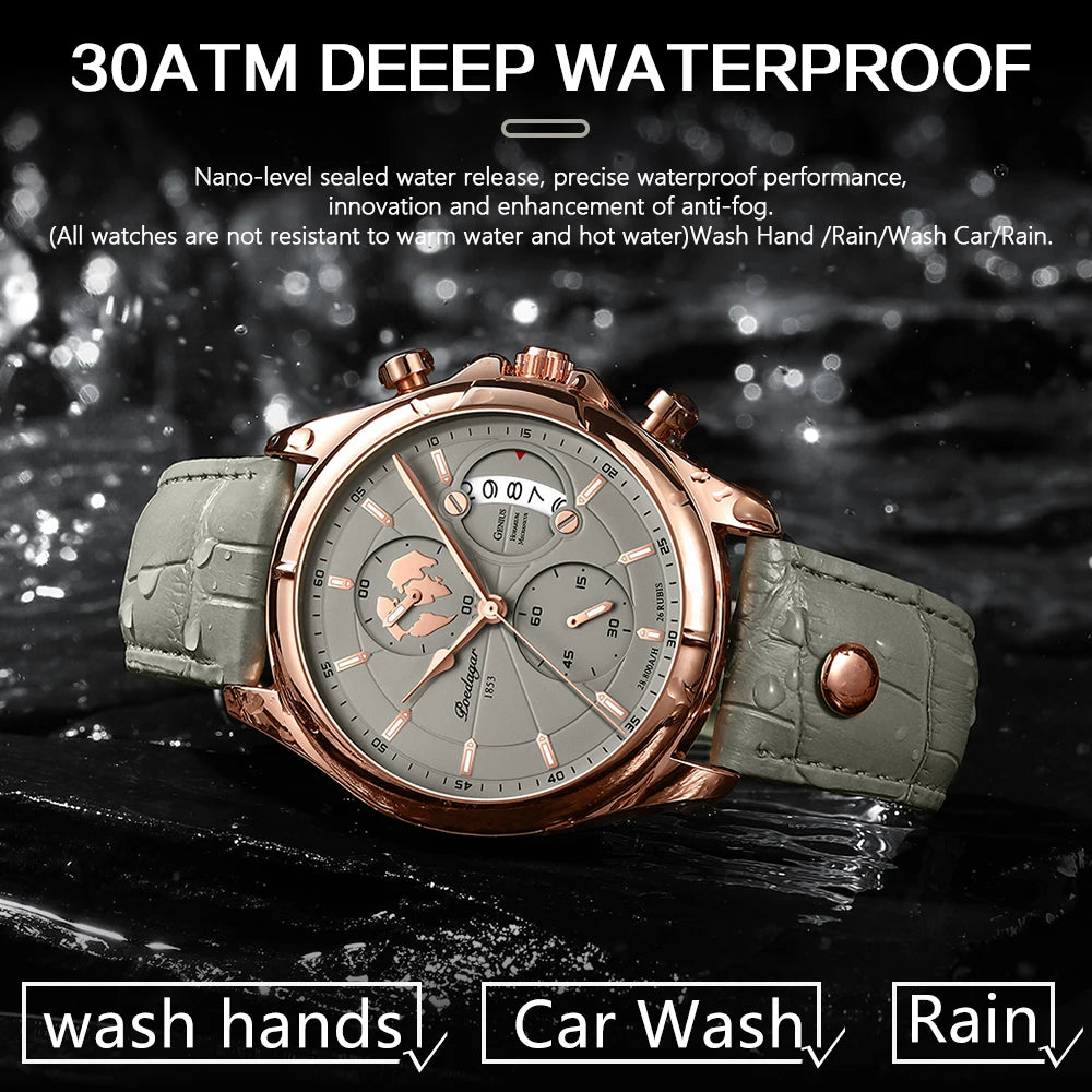 Poedagar Top Luxury Quartz Watch for Menes Fashion Leather Men Watch Waterproof Wristwatch Luminous Watch for Men Clock