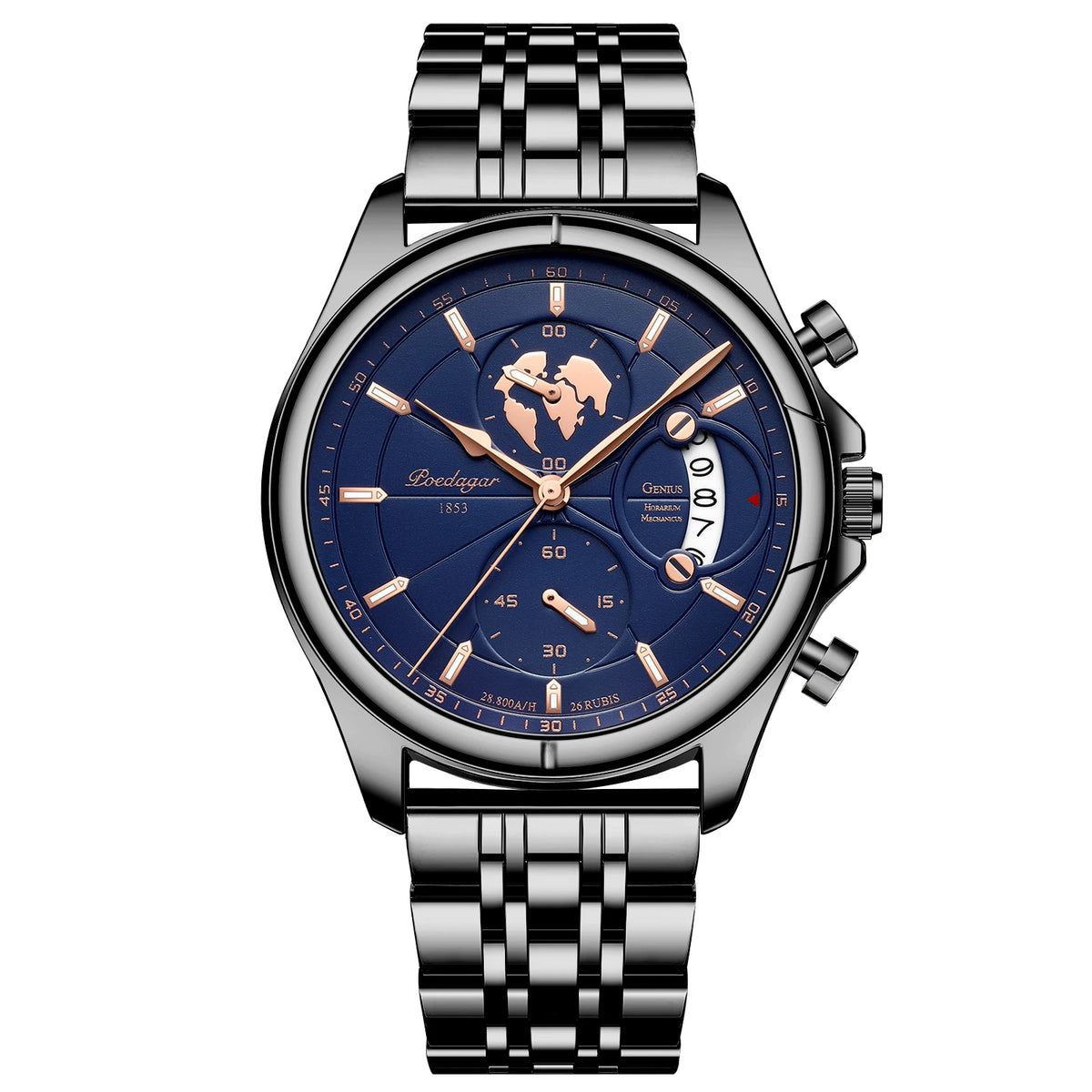 Poedagar Top High Quality Watch for Men Classic Stainless Steel Mens Watch Waterproof Luminous Quartz Watches