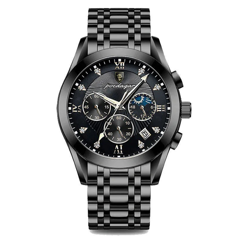 Poedagar High Quality Wholesale Men Watch Waterproof Date Luminous Quartz Watches Stainless Steel Watch for Men