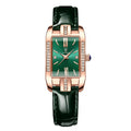 Poedagar Green square Ladies Watches Waterproof Watch Women Luxury Diamond Quartz Watches for Women