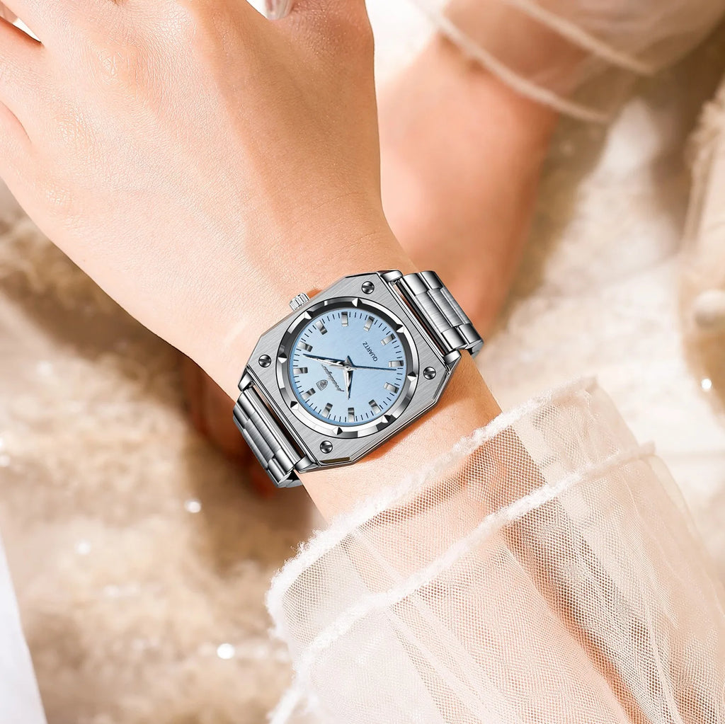 Poedagar 788 Women's Dress Watch Waterproof Luminous Luxury Chic Montre Wristwatch Stainless Steel Quartz Watch for Women