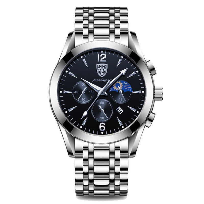 Poedagar Sport Watch for Men Fashion Leather Quartz Watches Waterproof Luminous Watches Men Wrist Date