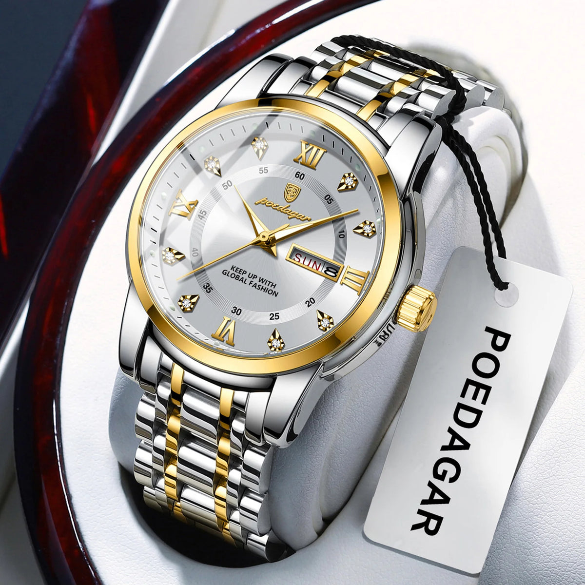 Poedagar 936 Luxury Men Watch Business Roman Numeral Date Stainless Steel Montre Reloj Quartz Watch for Men Waterproof in Stock