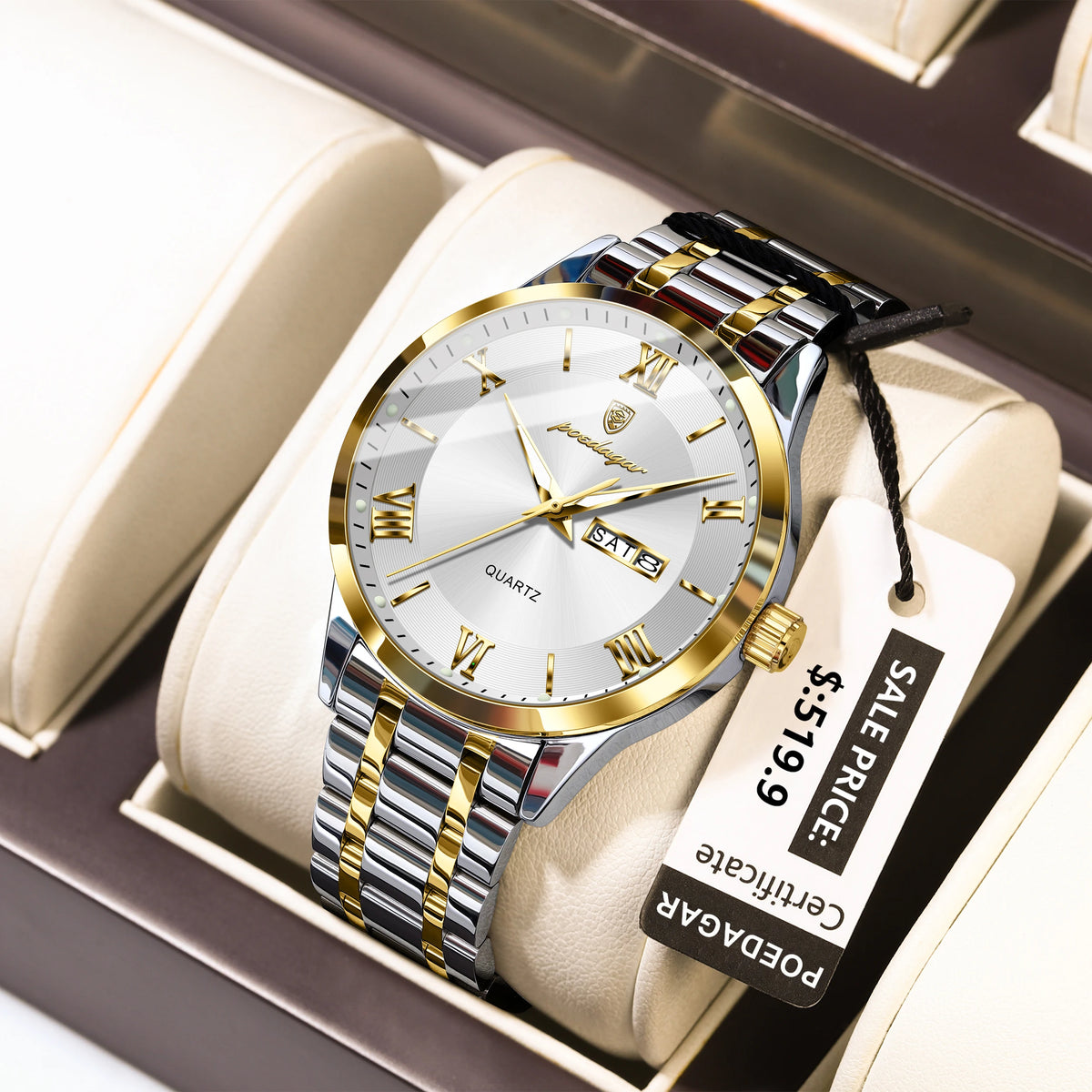 Poedagar 978 Luxury Men Watch Stainless Steel Luminous Date Business Waterproof Relojes Montre Quartz Wristwatch Wholesale Price