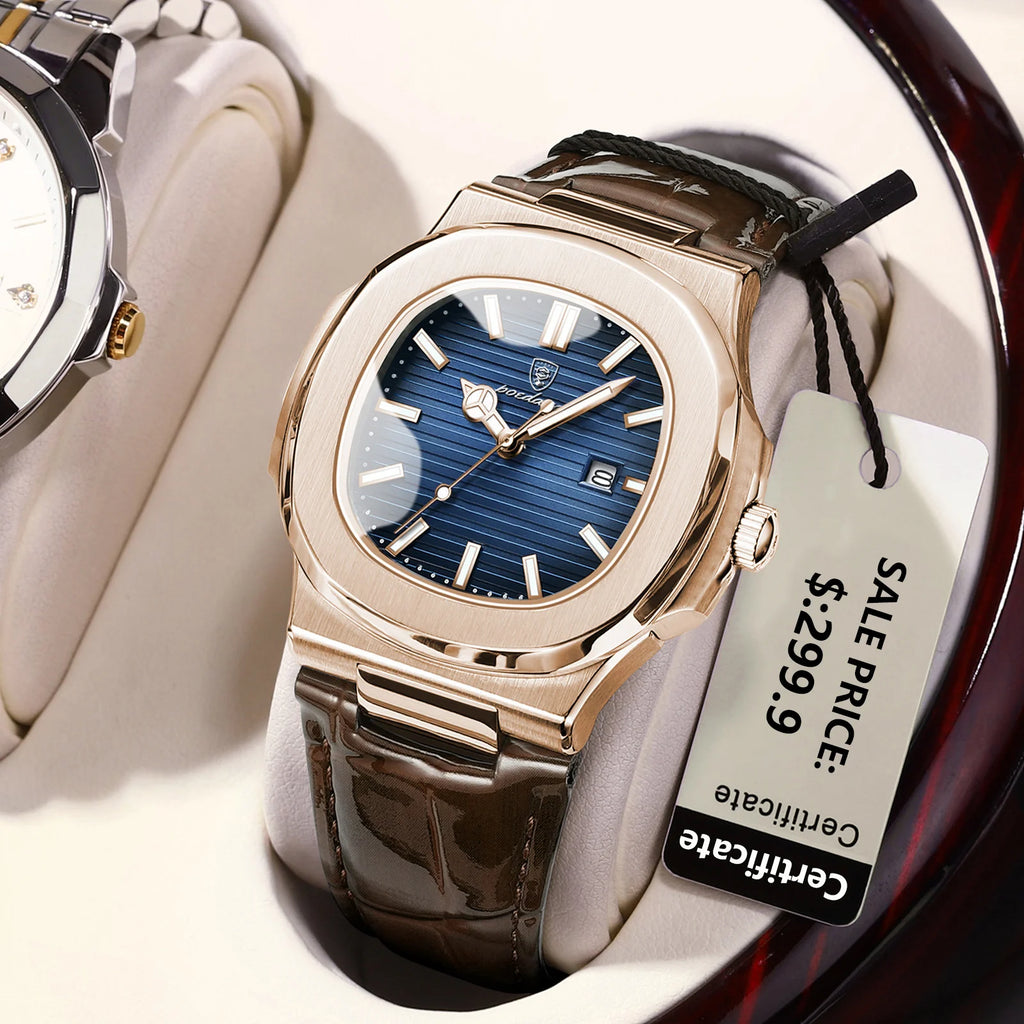 Poedagar New Fashion Sport Montre Homme Luxury Leather Waterproof Mens Watches Luminous Date Quartz Watches for Men