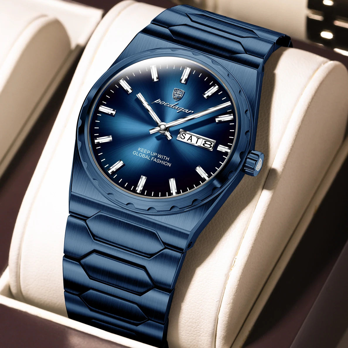 Poedagar 847 Luxury Men's Watch Stainless Steel Bracelet Quartz Watches Business Montre Reloj Date Waterproof Wristwatch for Men