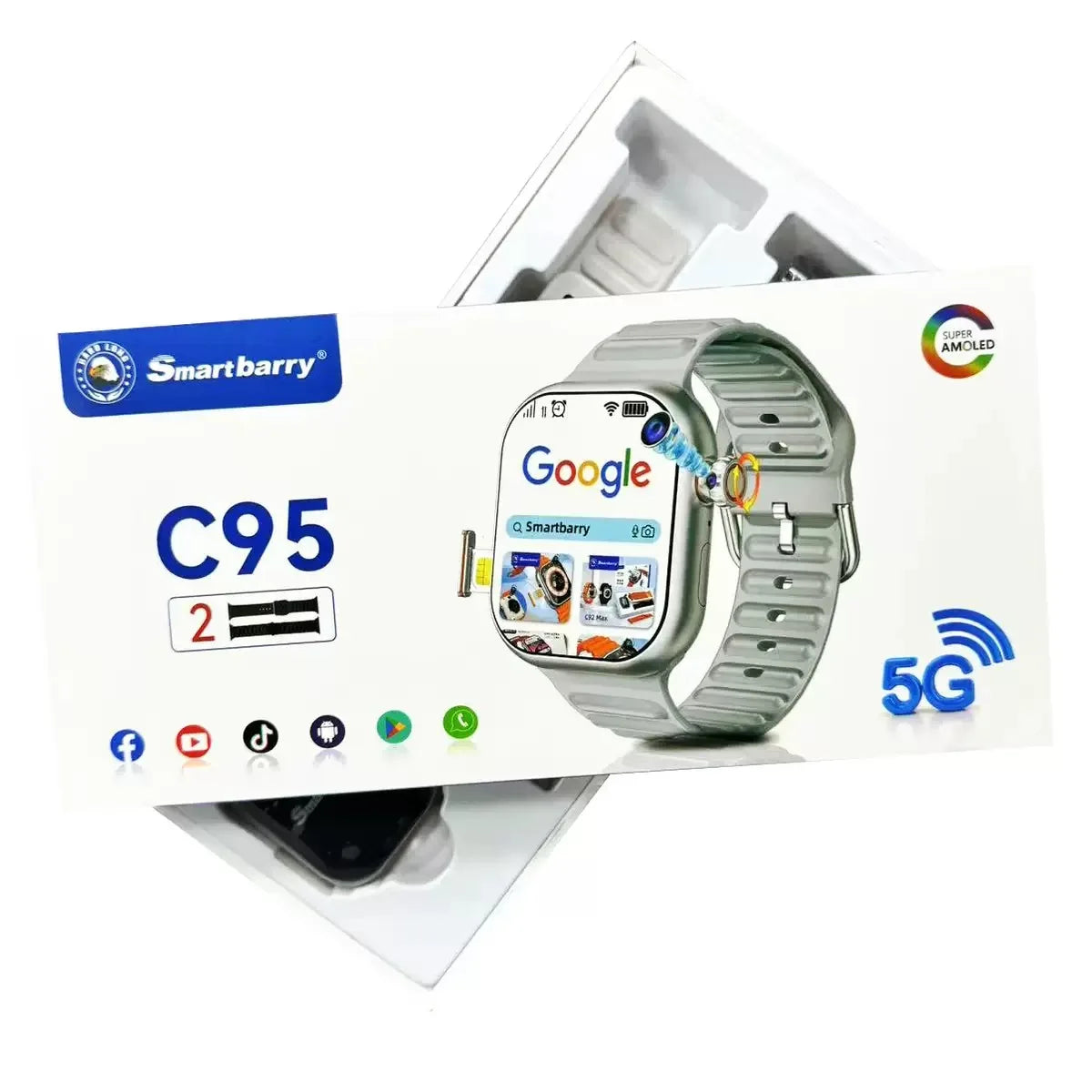 C95 Android 4G Smartwatch (64GB) with SIM Card & HD Video Calling
