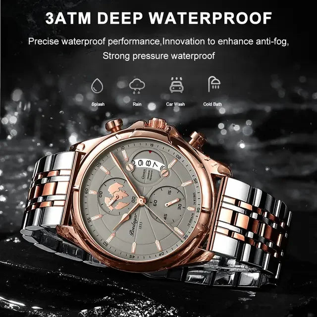 Poedagar Top High Quality Watch for Men Classic Stainless Steel Mens Watch Waterproof Luminous Quartz Watches