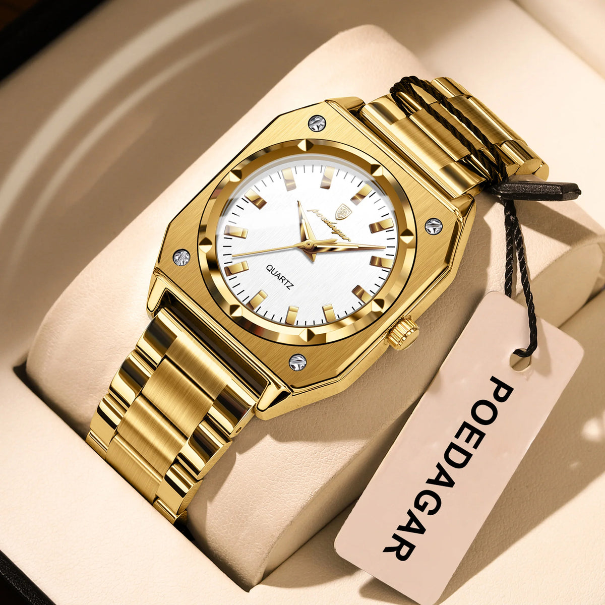 Poedagar 788 Luxury Women's Watch Elegant Waterproof Luminous Exquisite Dress Wristwatch Stainless Steel Quartz Watch for Men