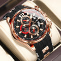 Poedagar 898 Men Sports Watch Chronograph Quartz Wristwatch Silicone Strap Trendy Reloj Luminous Waterproof Watch for Men