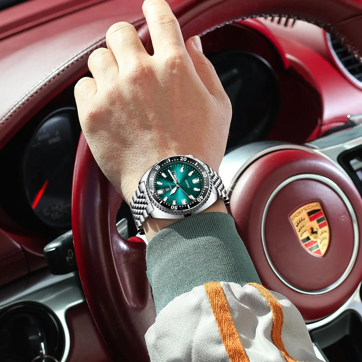 Poedagar Hot Sale Luxury Business Montres Stainless Steel Quartz Watches Waterproof Luminous Watch for Men