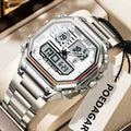 Poedagar Men's Multi-function Electronic Quartz Watch Dual Display LED Night Light Waterproof Watch for Men