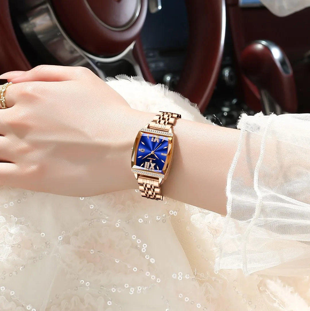 Poedagar 795 Luxury Women Watches Stainless Steel Reloj Mujer Diamond Gift for Girl Waterproof Luminous Quartz Watch for Women